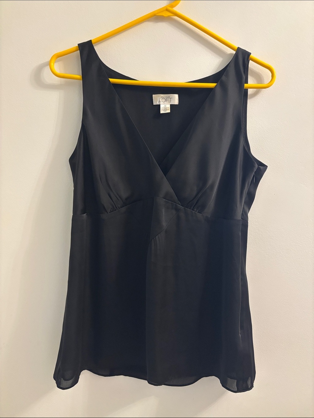 LOFT Black Wrap-Style V-Neck Sleeveless Camisole